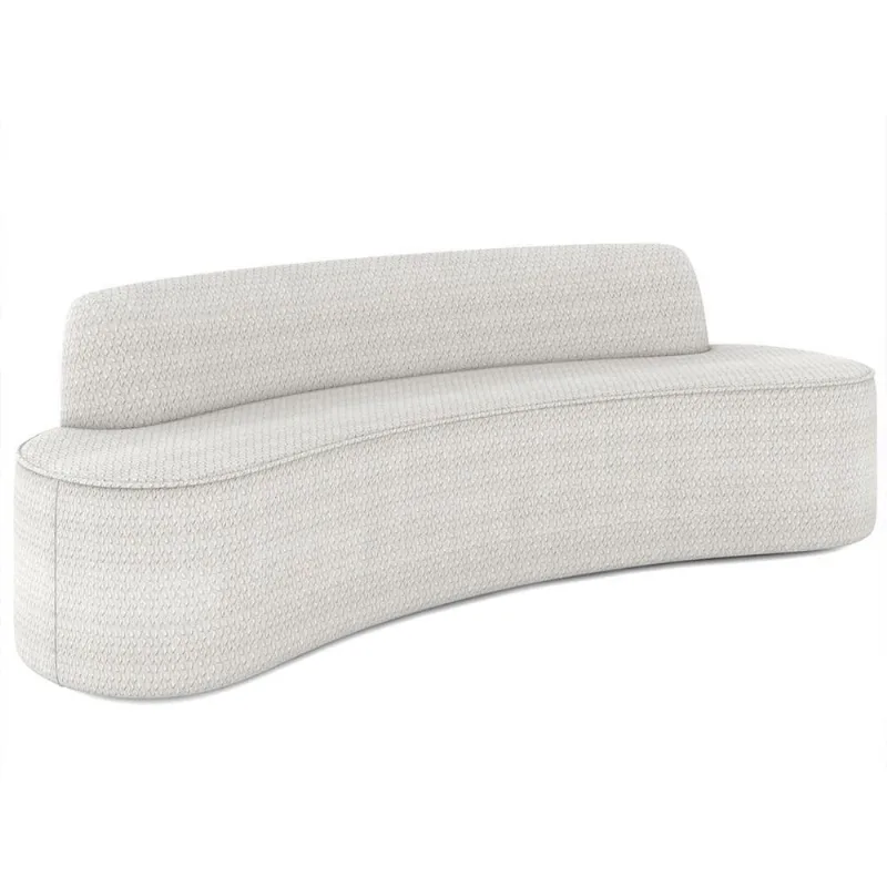 Sofá 5 Lugares Para Sala De Estar Living 280cm Koane D06 Bouclê Off White - Mpozenato