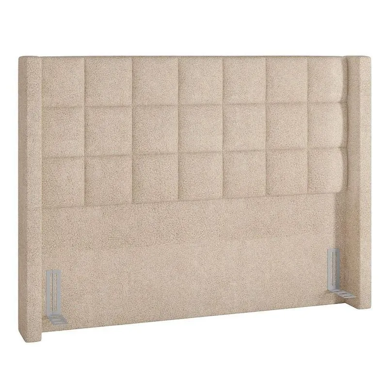 Cabeceira Cama Box Casal 140cm Pisa P02 Bouclé Bege - Mpozenato