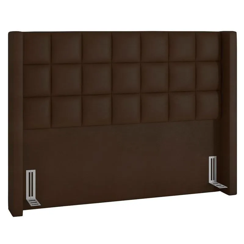 Cabeceira Cama Box Casal 140cm Pisa P02 Sintético Marrom - Mpozenato