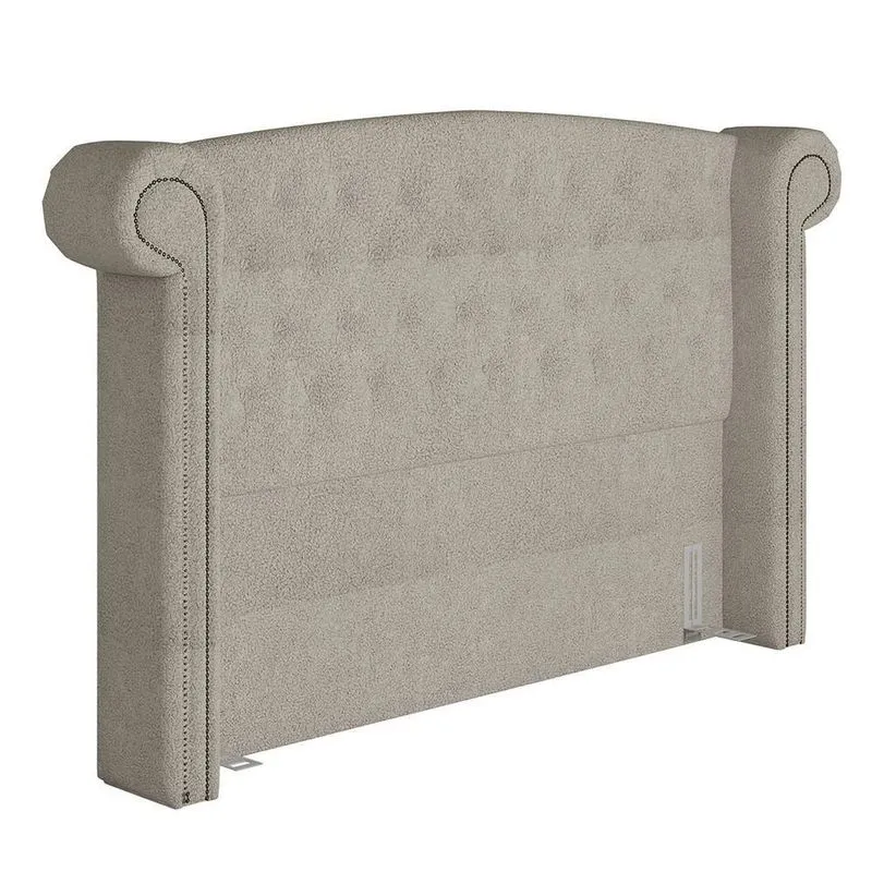 Cabeceira Cama Box King 195cm Provença P02 Bouclé Cru - Mpozenato