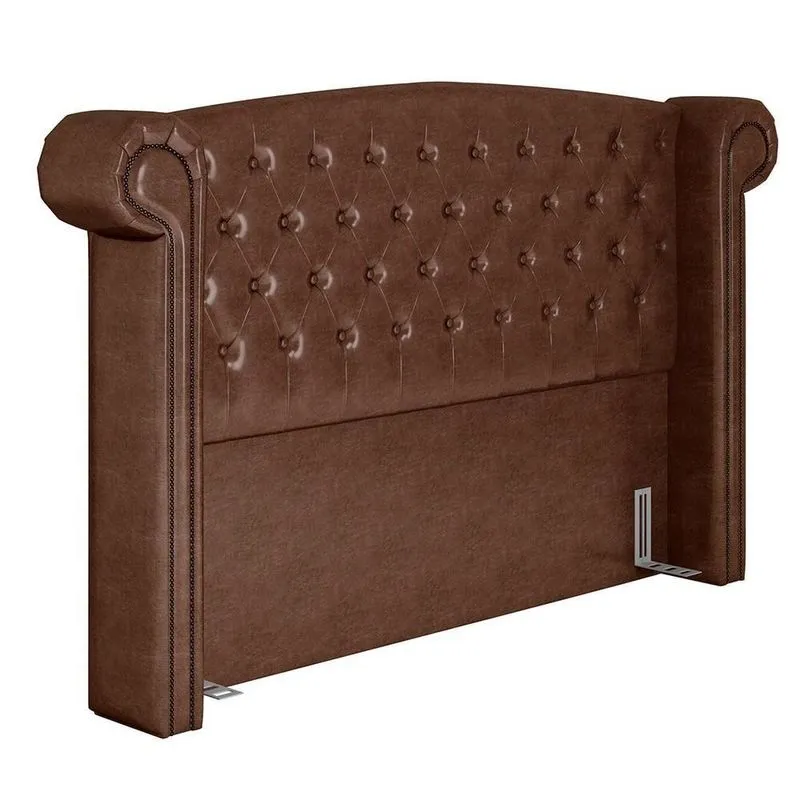 Cabeceira Cama Box King 195cm Provença P02 Sintético Marrom - Mpozenato