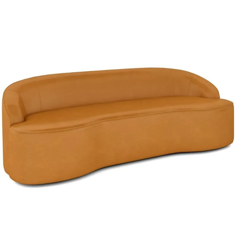 Sofá 4 Lugares Para Sala De Estar Living 230cm Theo D06 Sintético Caramelo - Mpozenato