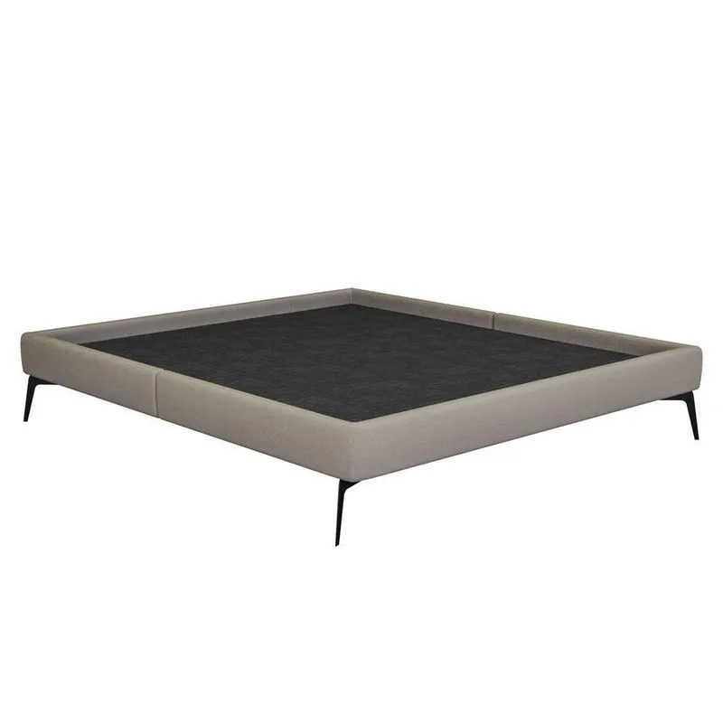 Cama Casal Queen 165cm Pés Metálicos Elisa S05 Linho Bege