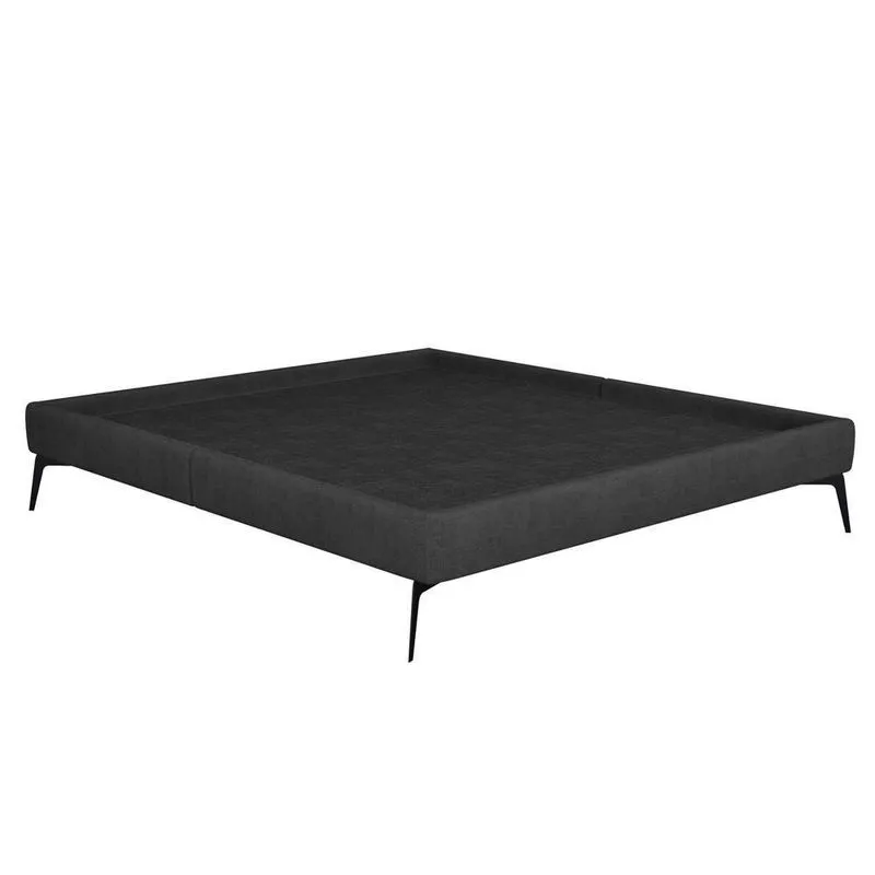 Cama Casal King 199cm Pés Metálicos Elisa S05 Veludo Preto - Mpozenato