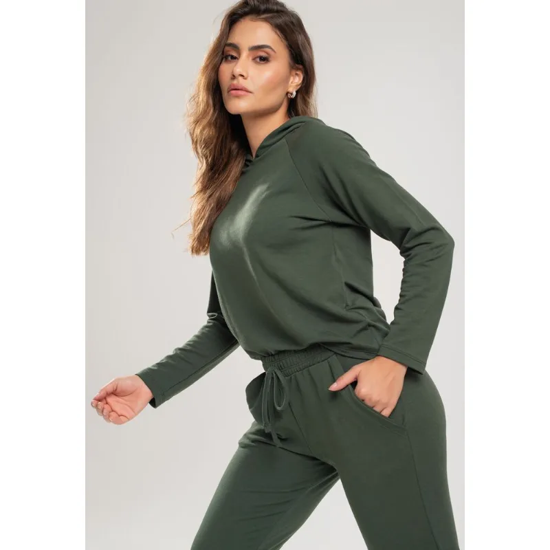 Casaco Comfy Com Capuz Moletinho Verde Salvatore Tamanho M