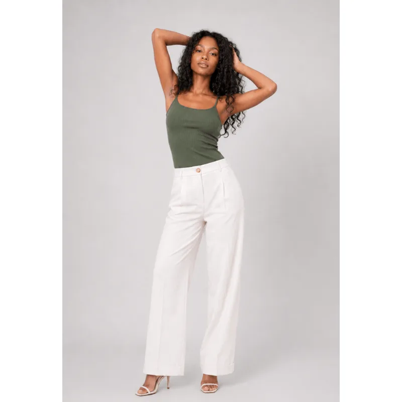 Regata Comfy Alcinha Malha Canelada Verde Salvatore Tamanho G