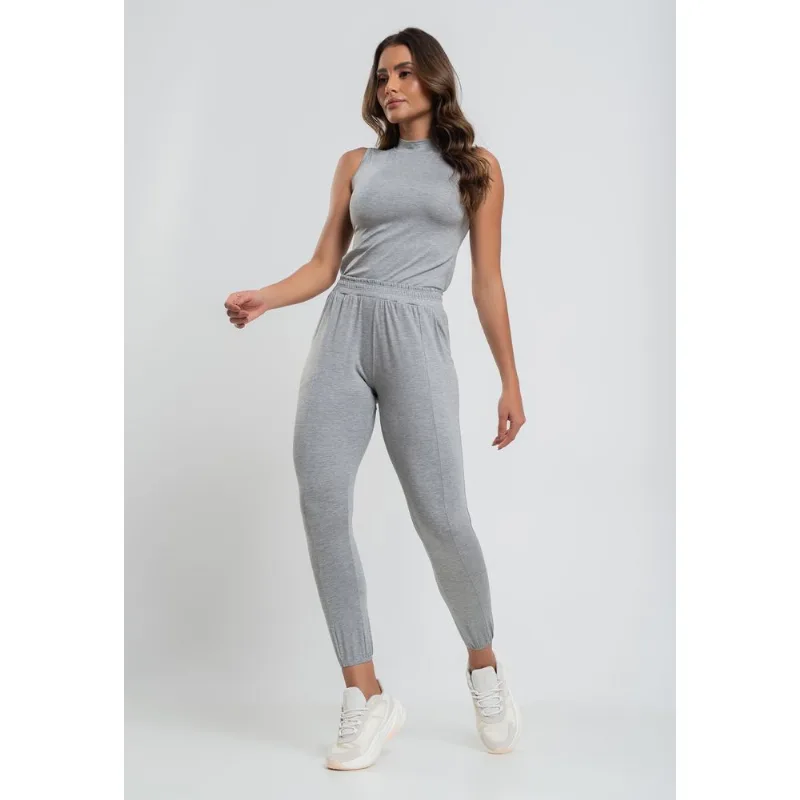 Conjunto Comfy Com Regata e Jogger Malha Mescla Salvatore Tamanho G