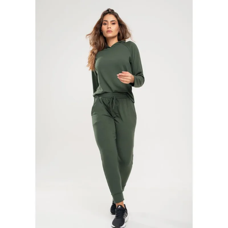 Conjunto De Moletinho Com Casaco Capuz E Calça Jogger Verde Salvatore Tamanho M
