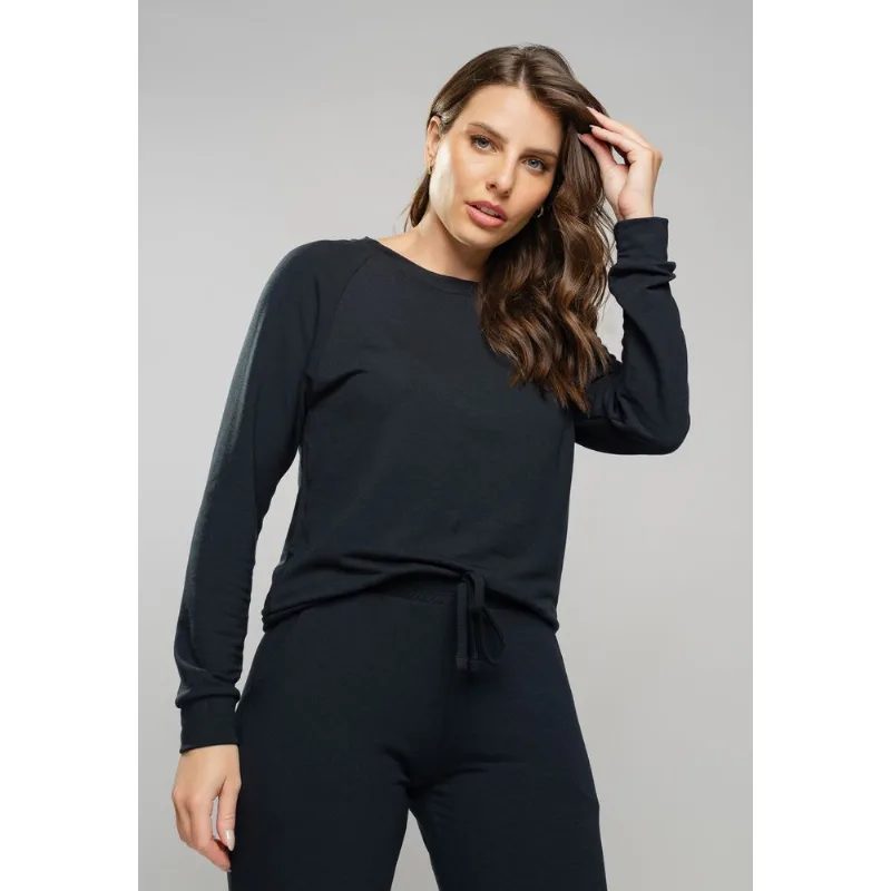 Casaco Comfy Com Gola Canoa Moletinho Preto Salvatore Tamanho G
