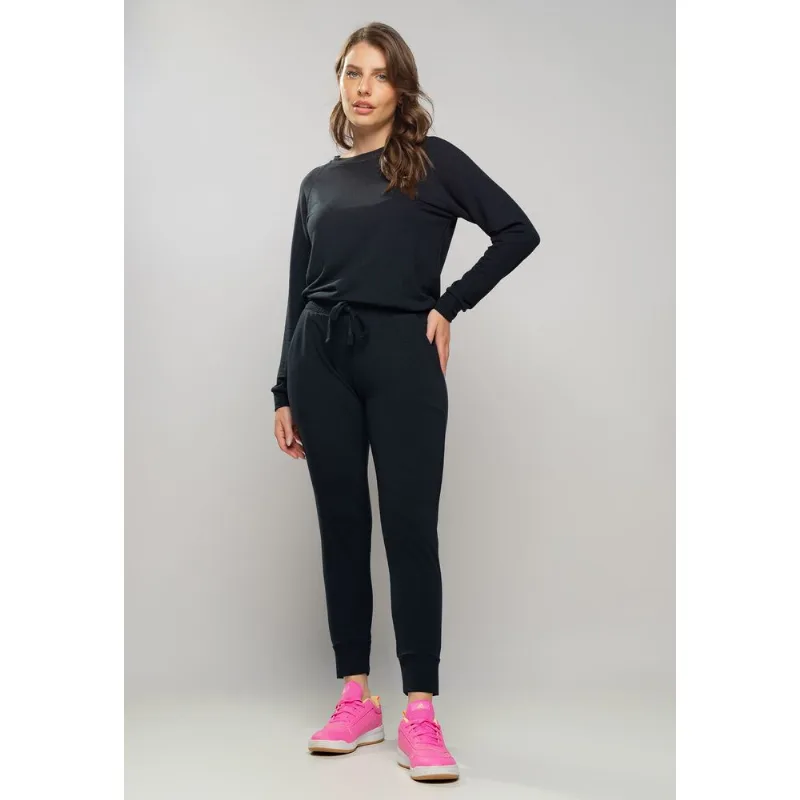 Conjunto De Moletinho Com Casaco Gola Canoa E Calça Jogger Preto Salvatore Tamanho P