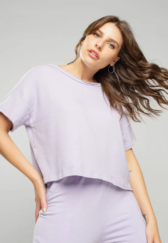 Cropped Amplo Malha Comfort Lilás Salvatore Tamanho G