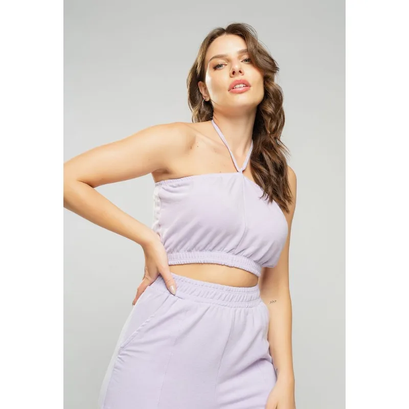 Cropped Tomara Que Caia Malha Comfort Lilás Salvatore Tamanho M