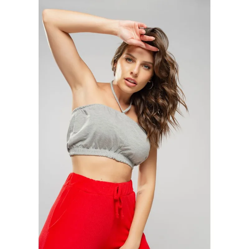 Cropped Tomara Que Caia Malha Comfort Mescla Salvatore Tamanho G