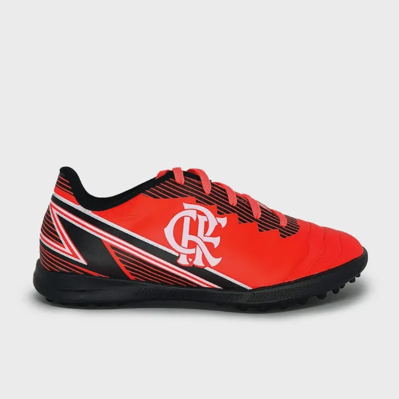 Chuteira Flamengo Oxn Dynamic 2 Society - Infantil - Coral/ Preto/ Branco