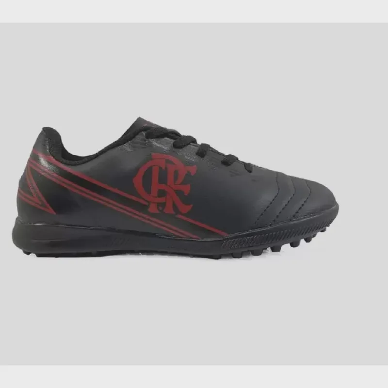 Chuteira Flamengo oxn Dynamic 2 Fla Society Pro pvc Infantil- Preto/ Vermelho