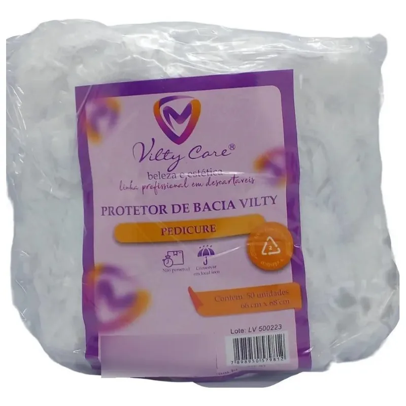 Protetor De Bacia Pedicure Descartável 68x68 Cm, 50 Unidades