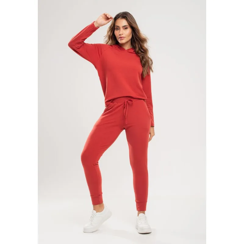 Calça Comfy Jogger Moletinho Terracota Salvatore Tamanho M