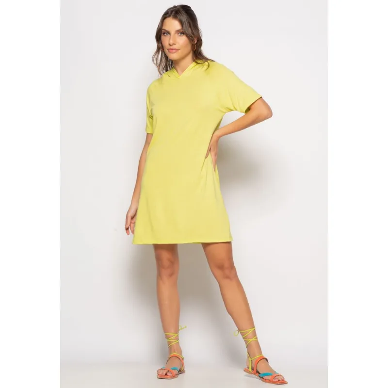 Vestido Curto Com Capuz Malha Verde Salvatore Tamanho G
