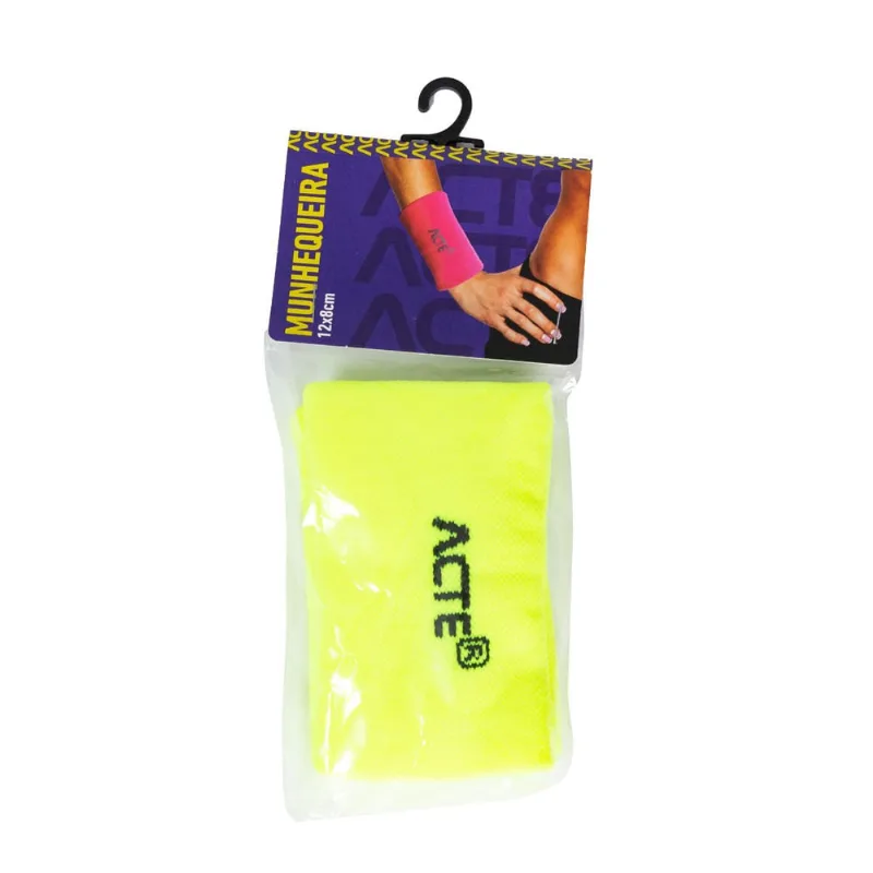 Munhequeira Acte Sports 12x8 Amarelo Neon Tamanho G