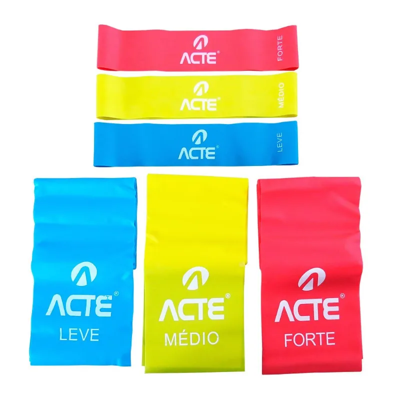 Kit 3 Bands e 3 Mini Bands Azul Acte Sports
