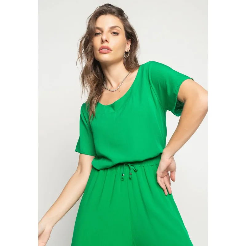 Cropped Gola Canoa Viscolinho Verde Salvatore Tamanho P