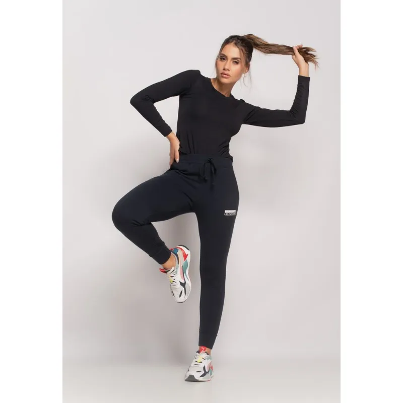 Blusa Esportiva Manga Longa e Gola Redonda Malha Preto Salvatore Tamanho M