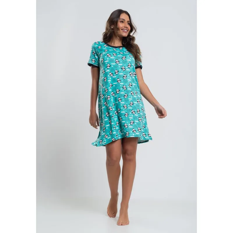 Camisola Manga Curta Panda Malha Verde Salvatore Tamanho M