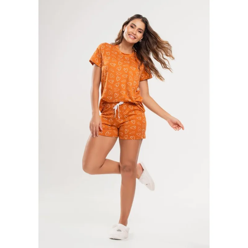 Pijama Short e Blusa M/C Malha Telha Salvatore Tamanho P