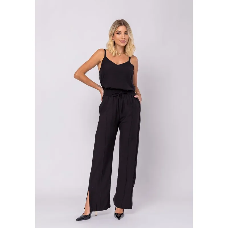 Conjunto Feminino Alfaiataria Regata E Calça Fenda Preto Salvatore Tamanho G