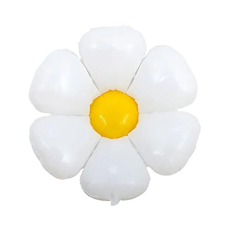 Balão Metalizado Flor Branco - 28 Polegadas