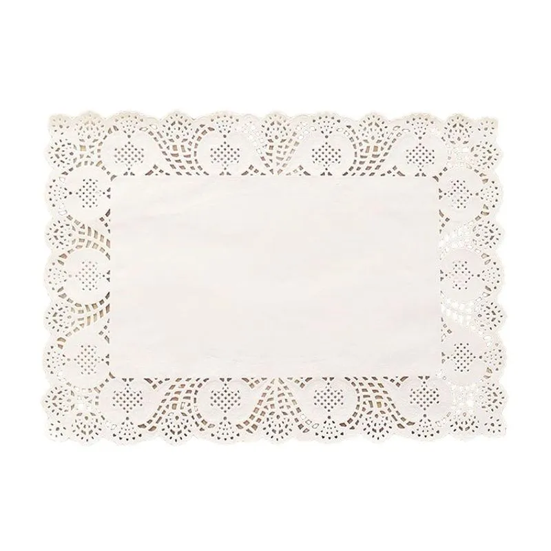 Doilies Retangular Branco Toalha Rendada 20x30 20 un