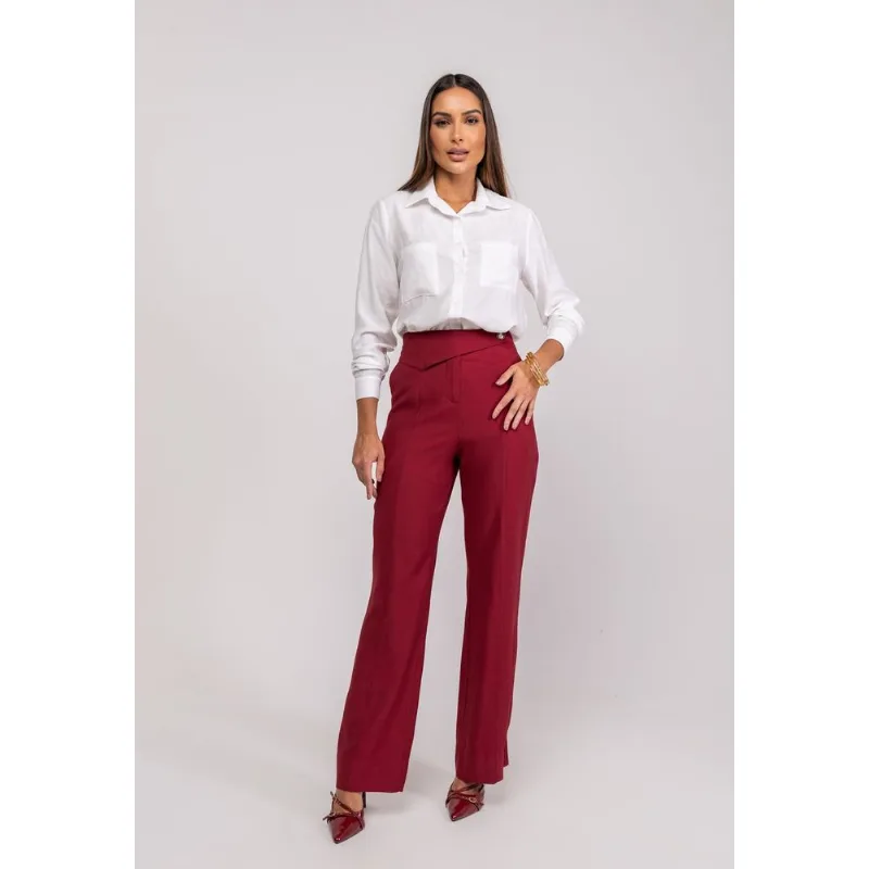 Camisão Alfaiataria M/L Com Bolsos Branco Salvatore Tamanho P