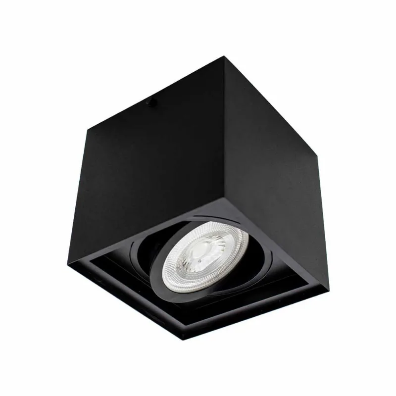 Spot Sobrepor Plafon Quadrado Preto Box p/ PAR30 Starlumen ST2758
