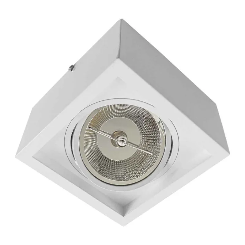 Plafon Spot Sobrepor Box Branco + LED AR111 12W Br. Quente ST2939