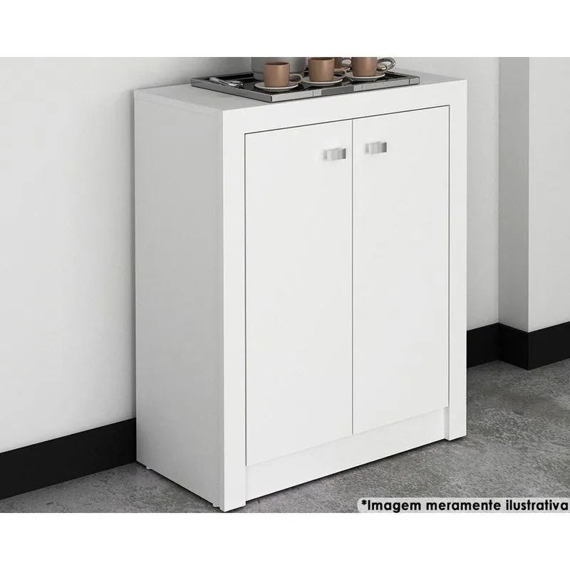 Balcão De Escritório Me4103 c/ 2 Portas Branco - Tecno Mobili