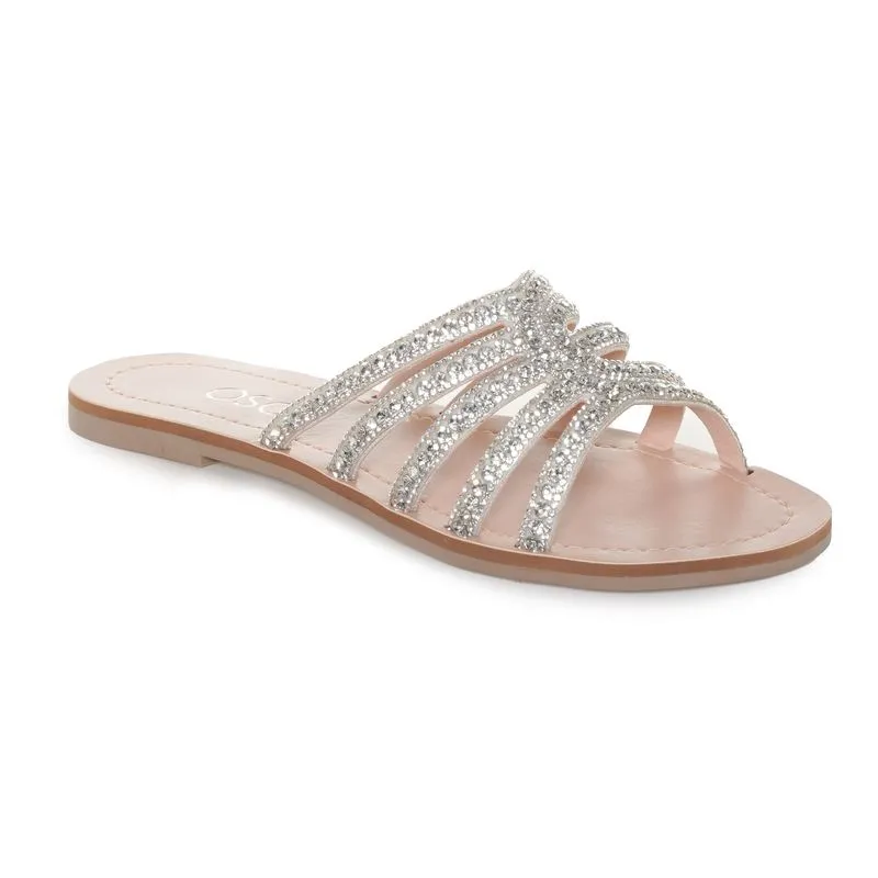 Rasteira Osc Strass Feminina Bege 39