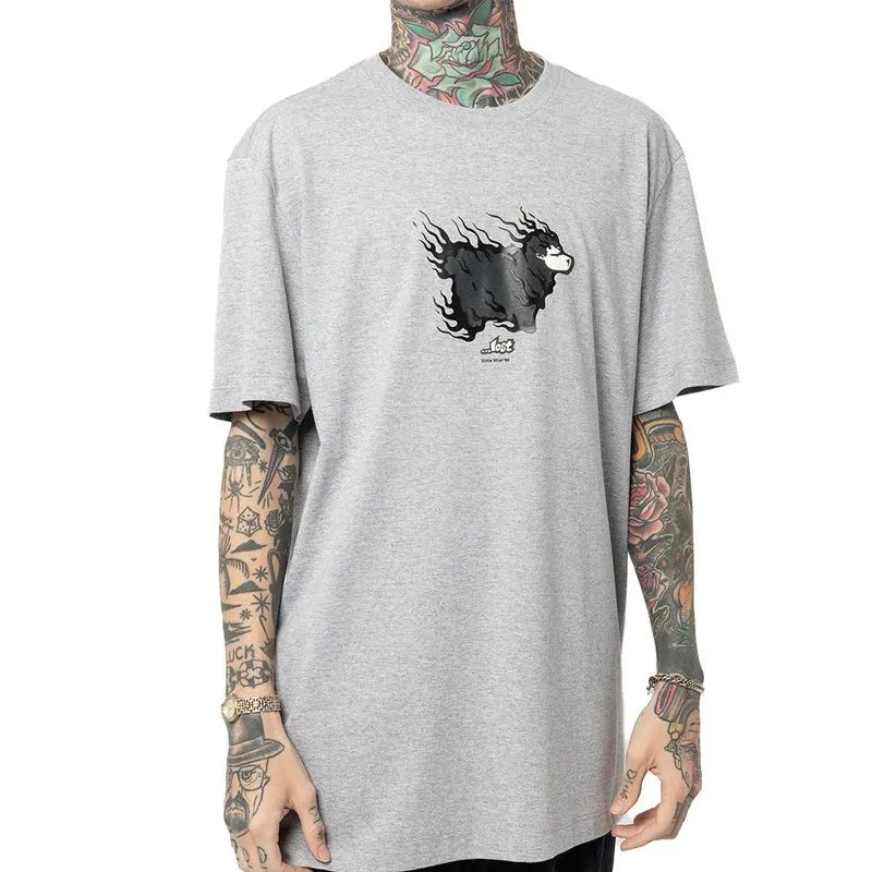 Camiseta Lost Sheep On Fire WT24 Masculina Mescla Médio P / cinza