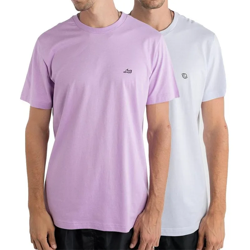 Kit 2 Camisetas Lost New Year SM24 Masculina Lavanda/Branco G / lilás