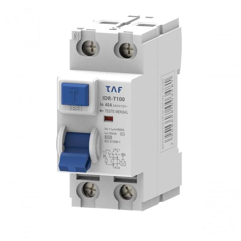 Dispositivo DR Bipolar 80A 30mA Branco Com Proteção Contra Choques Elétricos