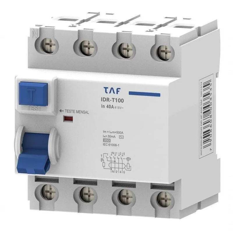 Dispositivo DR Tetrapolar DR 25A 30mA Alta Sensibilidade 30mA Branco