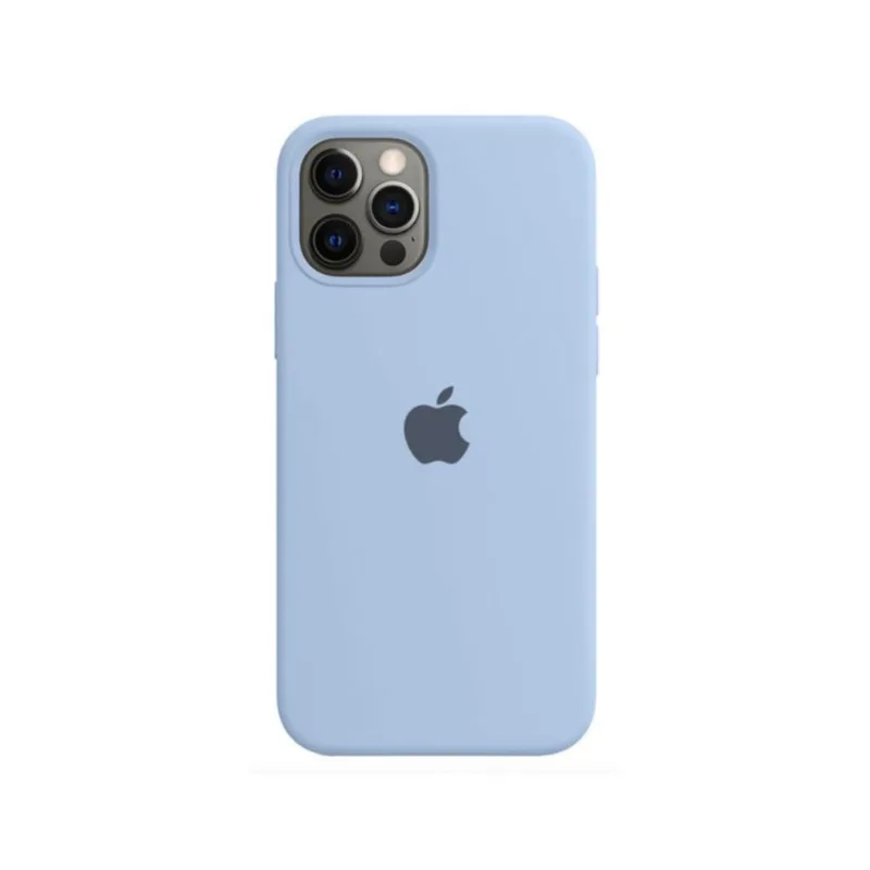 Capinha Capa Silicone Iphone 12 Pro Max - Azul-Bebe