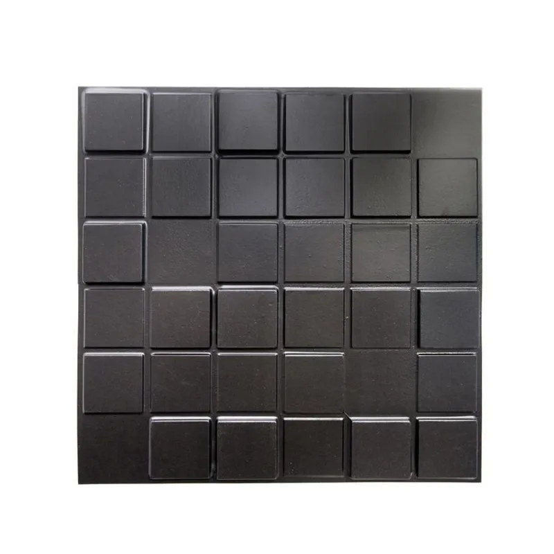 Kit 50 Placas Revestimento Parede Pvc Relevo Pixels Preto
