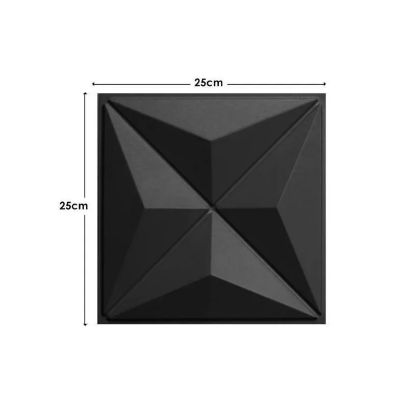 20 Placas Pvc 3D Revestimento De Parede Estrelar Preto 25 Cm