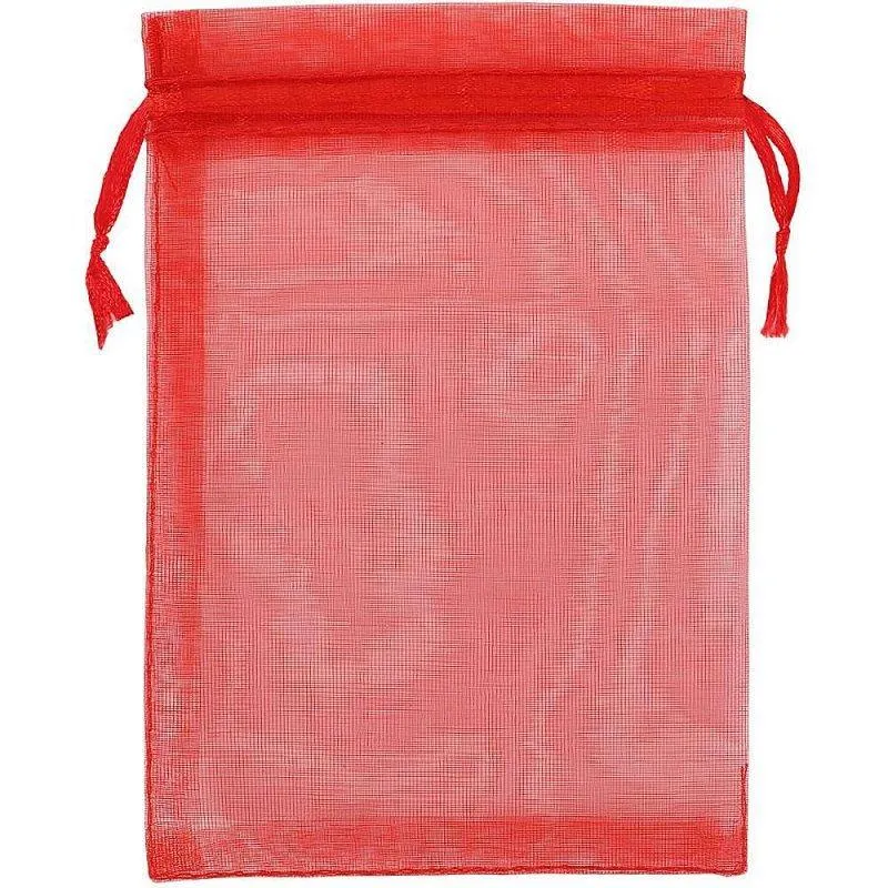 Saco De Organza Vermelho 10x15cm Pct Com 10