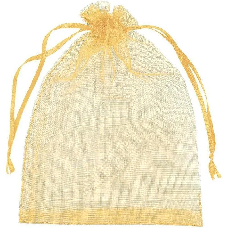Saco De Organza Dourado 10x15cm Pct Com 10