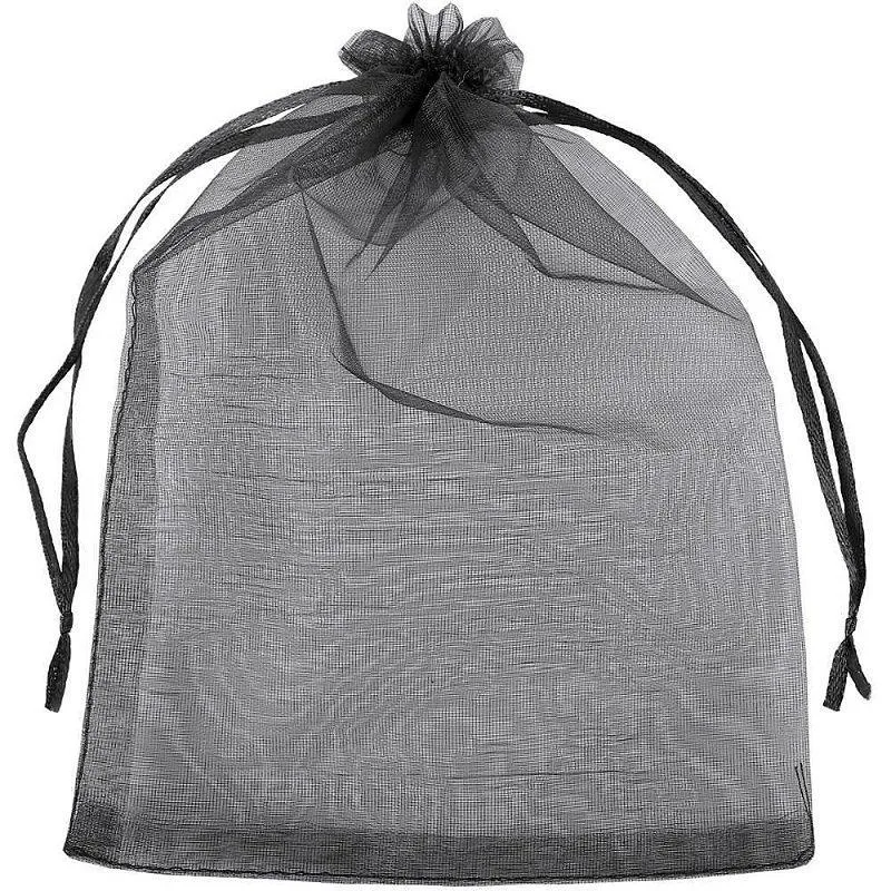 Saco De Organza Preto 14x20cm Pct Com 10