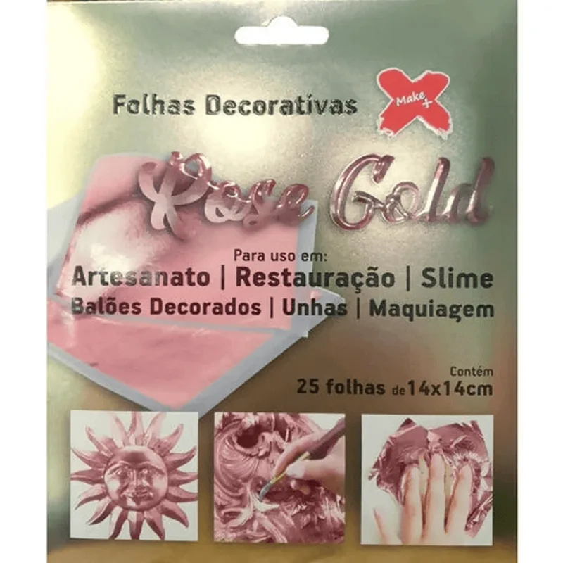 FOLHA METALIZADA 14X14CM ROSE GOLD 6118