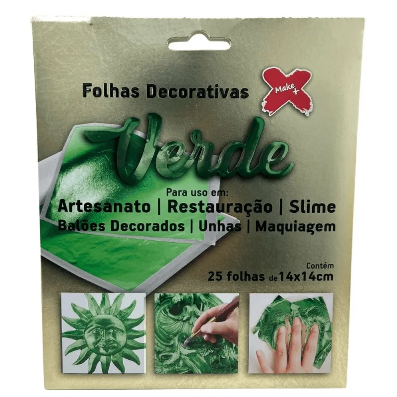 FOLHA METALIZADA 14X14CM VERDE 6120