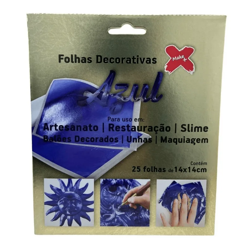 FOLHA METALIZADA 14X14CM AZUL 6121