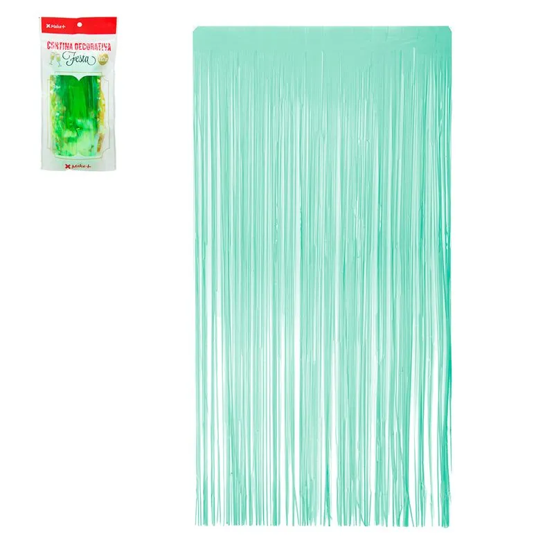 Cortina Metalizada Decorativa 1x2m Verde Claro 5521 Make+ - UN